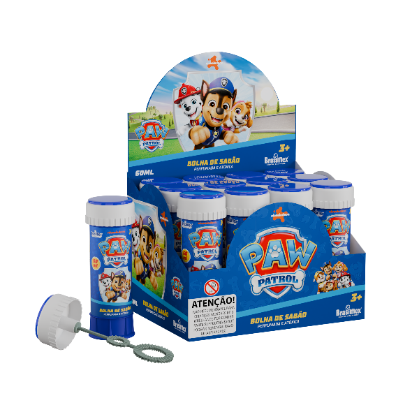 Bolha Sabão Paw Patrol 60ml com jogo · Brasilflex